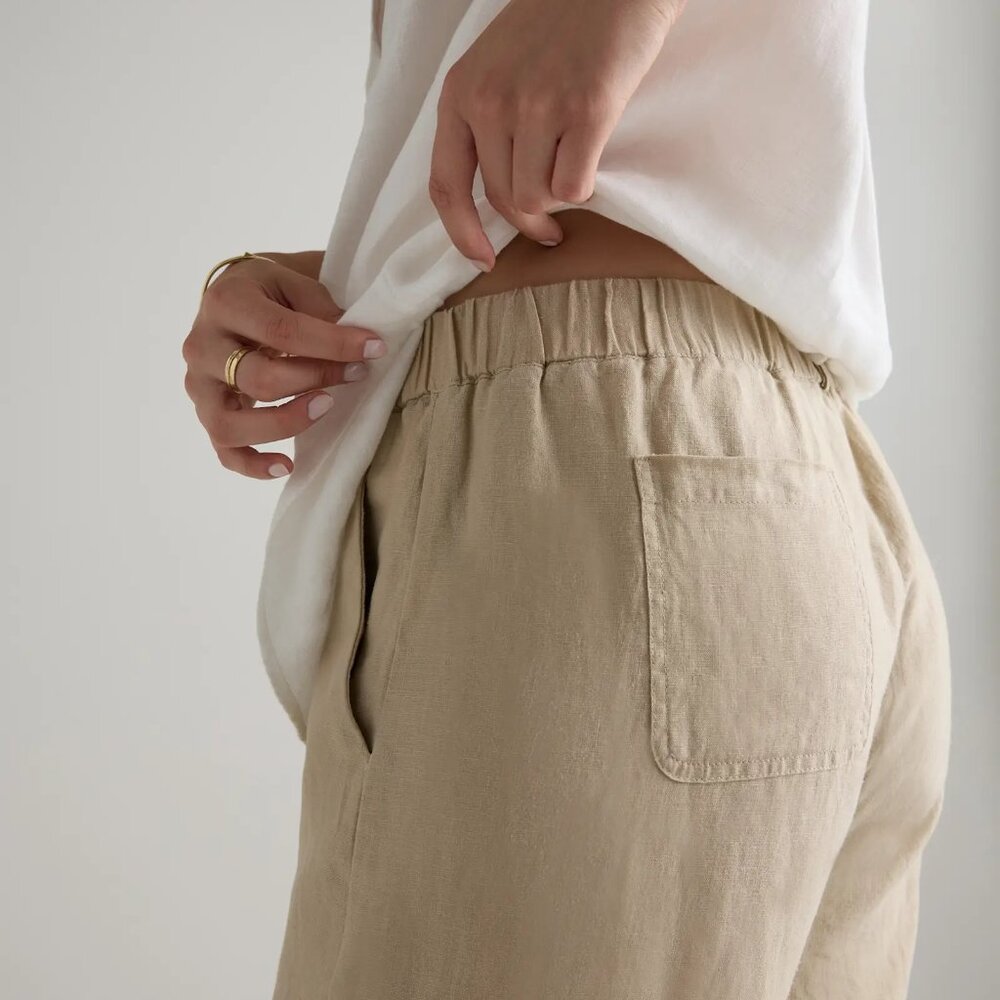 NWT Quince 100% European Linen Pants in Driftwood - Picture 3 of 7